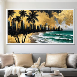 Miami Vibes in Gold - NicheCanvas