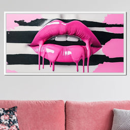 Luscious Pink Tantalizing Lips - NicheCanvas