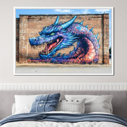 Street Art - Dragon's Fiery Majesty - NicheCanvas