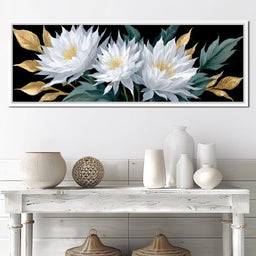 White Lotus Gold Leaf Bouquet - NicheCanvas