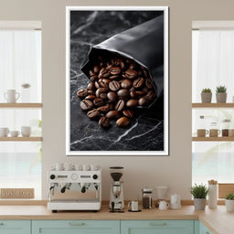 Dark Roast Coffee Bean Spill - NicheCanvas