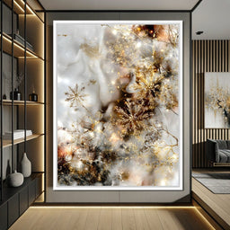 Golden Snowflake Reverie - NicheCanvas