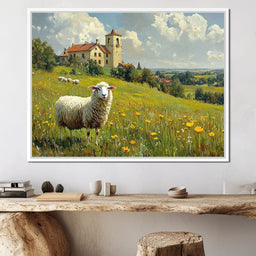 Meadow Sheep by the Countryside - NicheCanvas