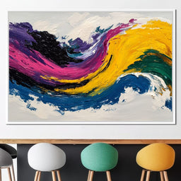 Electric Color Wave Abstract - NicheCanvas