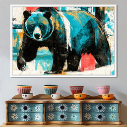 Apex Predator Stride Through Abstract Woods - NicheCanvas