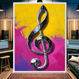Electric Treble Clef Glow - NicheCanvas