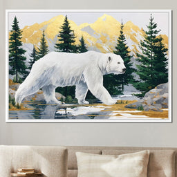 Majestic Polar Bear Wilderness Stroll - NicheCanvas