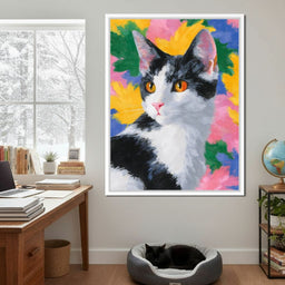 Golden Eyed Feline Brush Garden - NicheCanvas