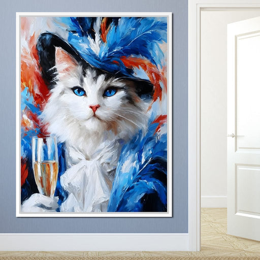 Feathers Feline Elegance Canvas Print