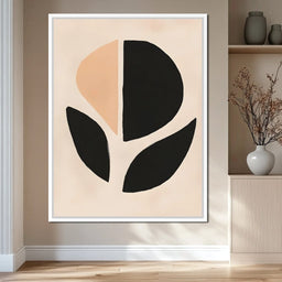 Neutral Abstract Leaf Silhouette - NicheCanvas
