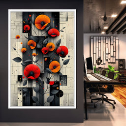 Spectral Monochrome Blooms - NicheCanvas