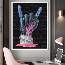 Liquid Neon Rock Gesture Tribute - NicheCanvas