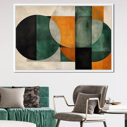 Geometric Ochre Jade Balance - NicheCanvas