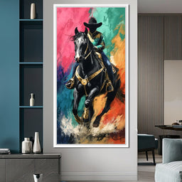 Galloping Midnight Charro Charge - NicheCanvas