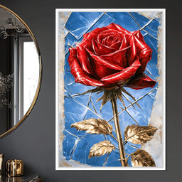 Fractured Petals On A Gilded Stem - NicheCanvas