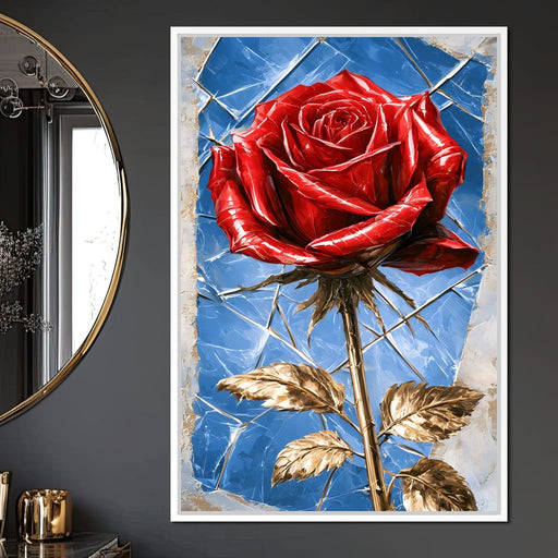 Fractured Petals On A Gilded Stem Canvas Print