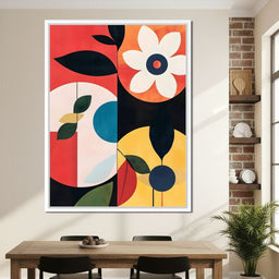Modern Geo Floral Sunrise Radiance - NicheCanvas