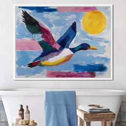 Sunlit Flight of Wild Duck - NicheCanvas