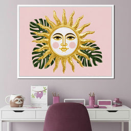 Golden Sunface Tropical Glow - NicheCanvas
