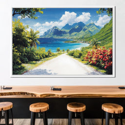 Ocean Path to Tranquil Peaks - NicheCanvas