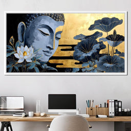 Golden Buddha Lotus Stillness - NicheCanvas