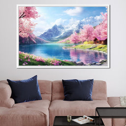 Cherry Blossom Alpine Retreat - NicheCanvas