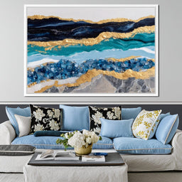 Gilded Ocean Geode Flow - NicheCanvas