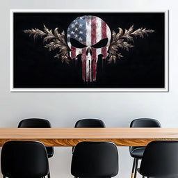Stars Stripes Resolute Skull - NicheCanvas