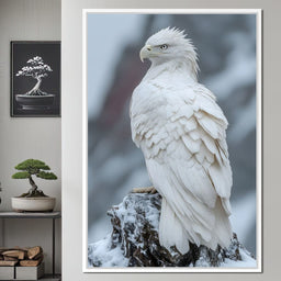 Majestic Winter Hawk Sentinel - NicheCanvas