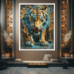 Majestic Radiance of a Golden Cat - NicheCanvas