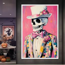 Floral Dapper Skeleton Elegance - NicheCanvas