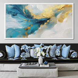 Oceanic Gold Swell Abstraction - NicheCanvas