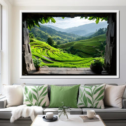 Terraced Valley Morning Glow - NicheCanvas