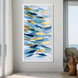 Golden Koi Abstract Waterscape - NicheCanvas