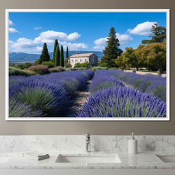 Provence Lavender Farmhouse Sky - NicheCanvas