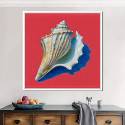 Seashell Symphony on Crimson - NicheCanvas