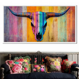 Radiant Longhorn Vibrance - NicheCanvas