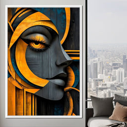 Golden Abstraction Odyssey - NicheCanvas