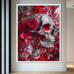 Rose Petal Skull Garden Feast - NicheCanvas