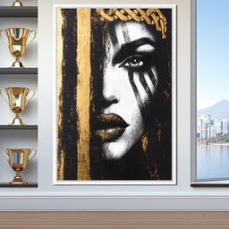 Golden Gaze Enigma Portrait - NicheCanvas