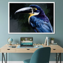 Electric Blue Toucan Portrait - NicheCanvas