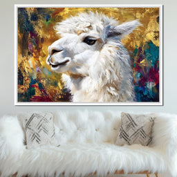 Golden Llama Portrait Glow - Neal Hackett - NicheCanvas