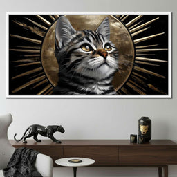 Golden Halo Tabby Cat Reverie - NicheCanvas