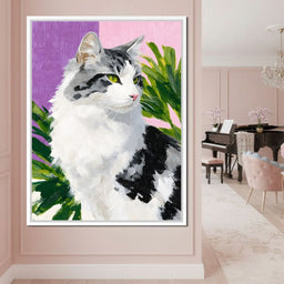 Emerald Eyed Cat Tropical Muse - NicheCanvas
