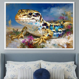 Golden Lizard Meadow Glow - NicheCanvas