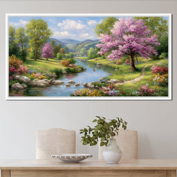 Springtime River Garden Melody - NicheCanvas