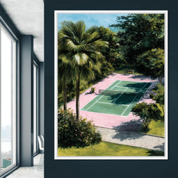 Palm Garden Tennis Court Retreat - NicheCanvas