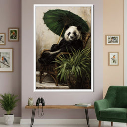 Panda Garden Parasol Calmness - NicheCanvas