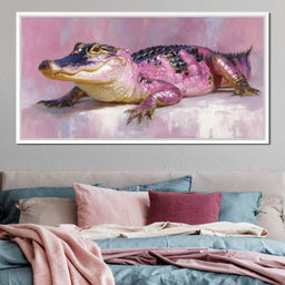 Pink Gator Lounge Portrait - NicheCanvas