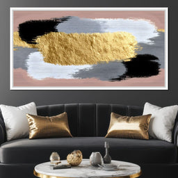 Modern Gold Brushstroke Abstract - NicheCanvas